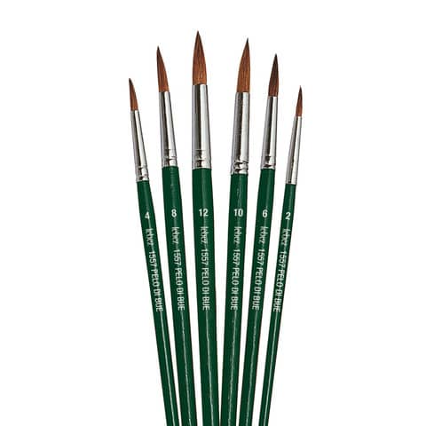 Pennello punta tonda Lebez - pelo di bue - serie N.10 - conf. 12 pz 1557/10B